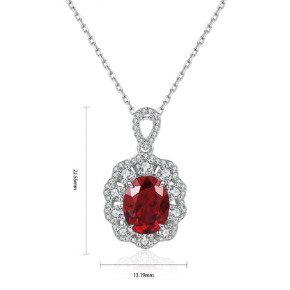 Pirmiana New S925 Silver 2.69ct Lad Grown Ruby Necklace High Fine Jewelry for Women Party Gift