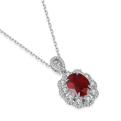 Pirmiana New S925 Silver 2.69ct Lad Grown Ruby Necklace High Fine Jewelry for Women Party Gift