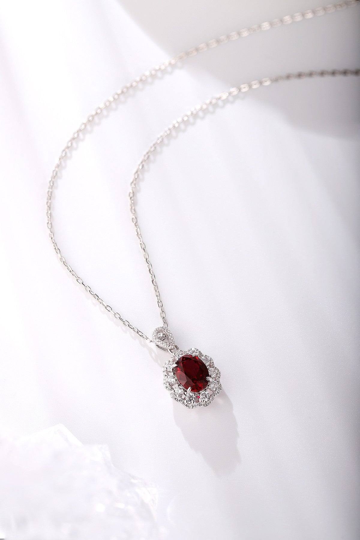 Pirmiana New S925 Silver 2.69ct Lad Grown Ruby Necklace High Fine Jewelry for Women Party Gift