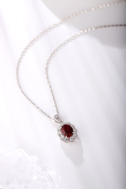 Pirmiana New S925 Silver 2.69ct Lad Grown Ruby Necklace High Fine Jewelry for Women Party Gift