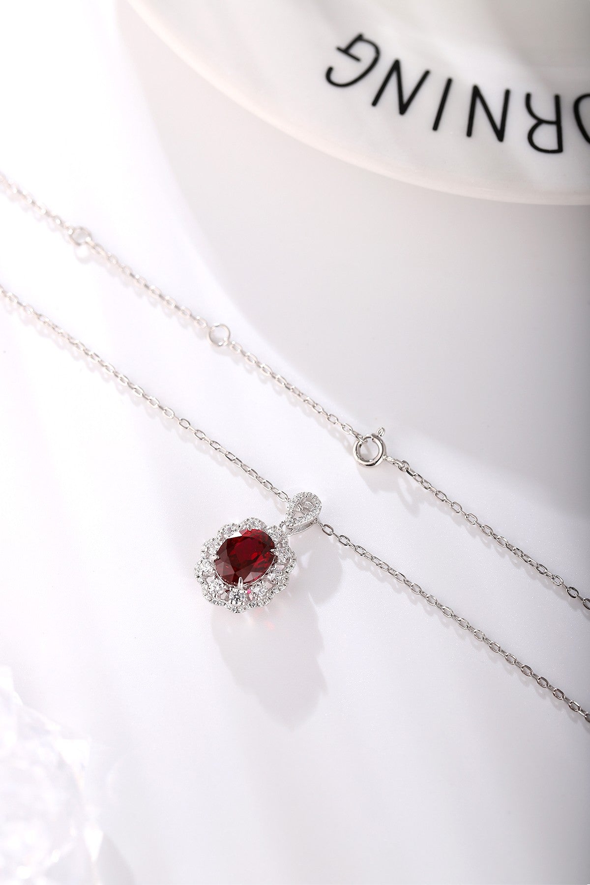 Pirmiana New S925 Silver 2.69ct Lad Grown Ruby Necklace High Fine Jewelry for Women Party Gift