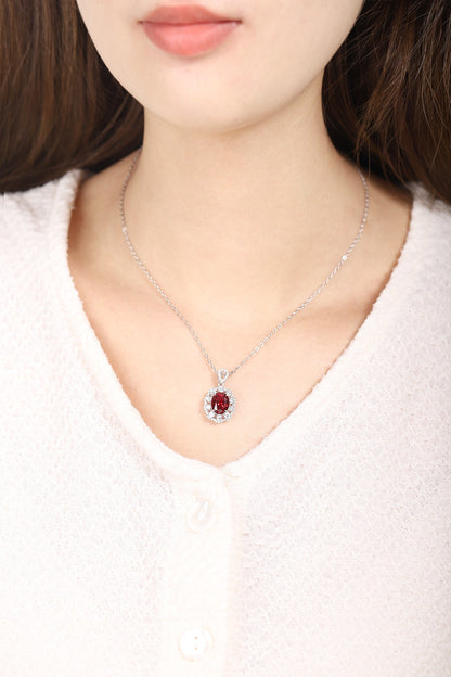 Pirmiana New S925 Silver 2.69ct Lad Grown Ruby Necklace High Fine Jewelry for Women Party Gift