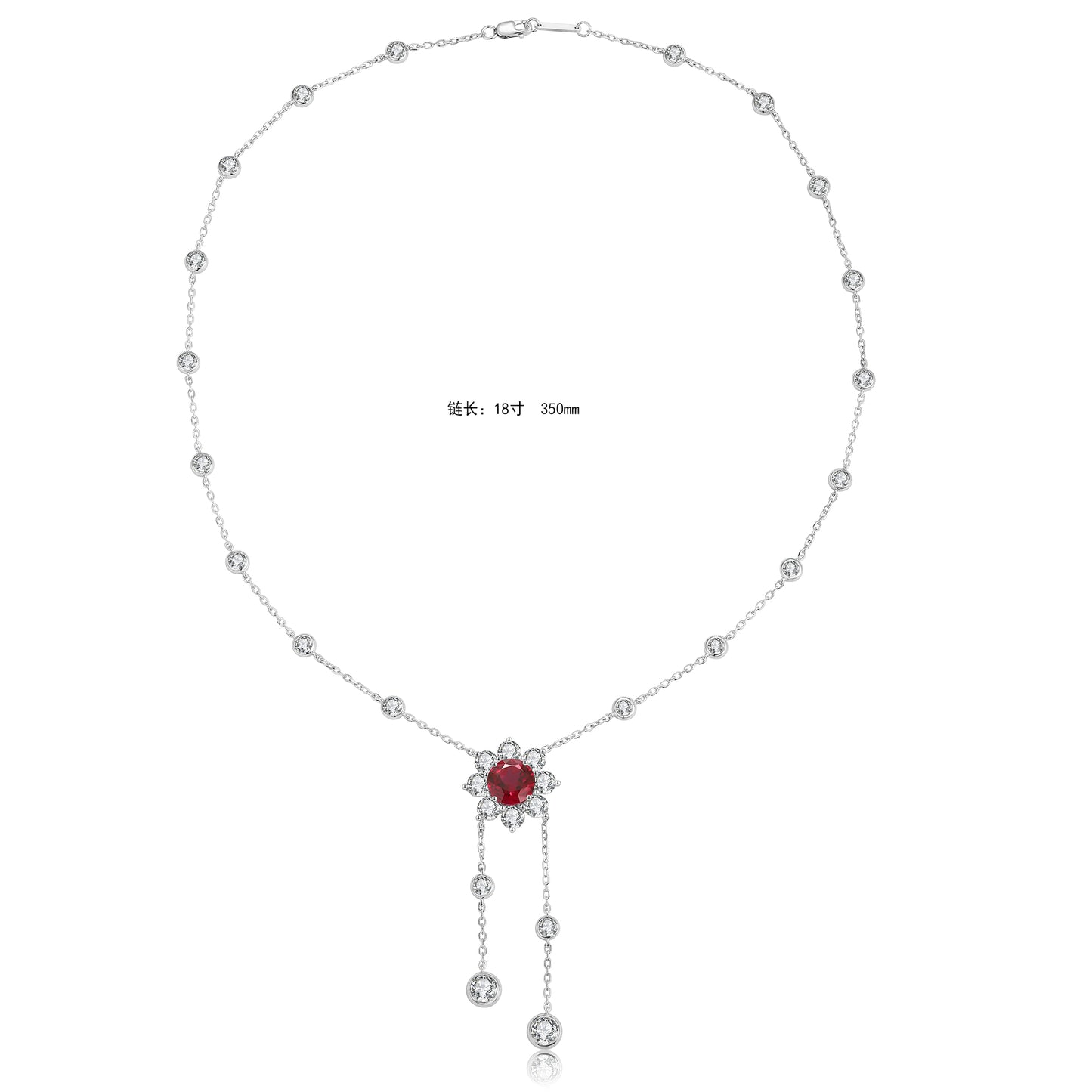 Pirmiana New S925 Silver 3.5ct Lad Grown Ruby Necklace High Fine Jewelry for Women Party Gift