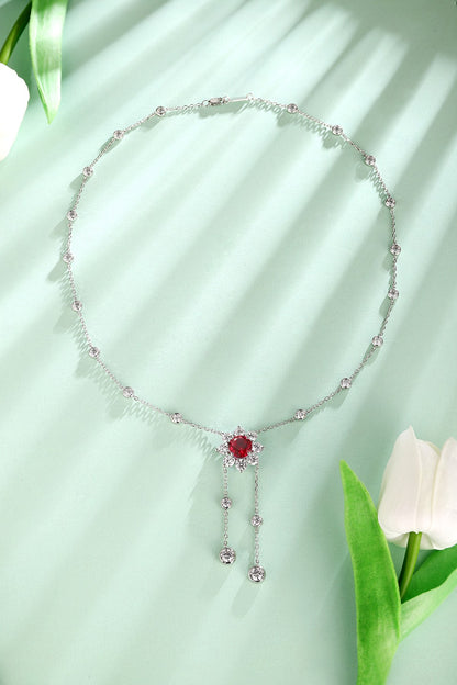 Pirmiana New S925 Silver 3.5ct Lad Grown Ruby Necklace High Fine Jewelry for Women Party Gift