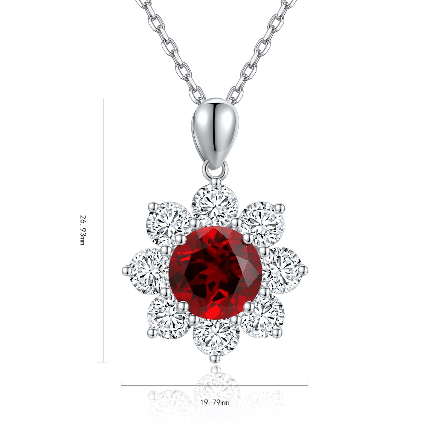 Pirmiana New S925 Silver 3.896ct Lad Grown Ruby Necklace High Fine Jewelry for Women Party Gift
