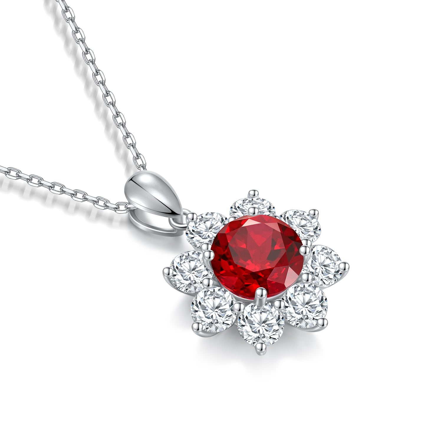 Pirmiana New S925 Silver 3.896ct Lad Grown Ruby Necklace High Fine Jewelry for Women Party Gift