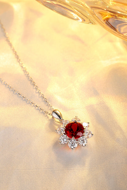 Pirmiana New S925 Silver 3.896ct Lad Grown Ruby Necklace High Fine Jewelry for Women Party Gift