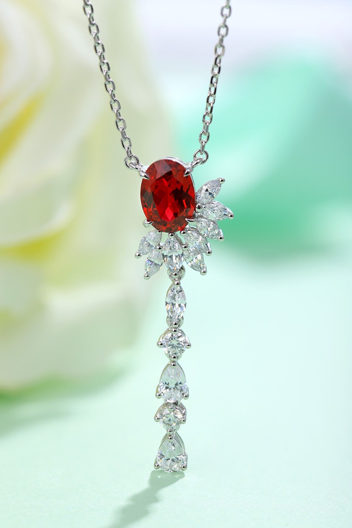 Pirmiana New S925 Silver 2.22ct Lad Grown Ruby Necklace High Fine Jewelry for Women Party Gift