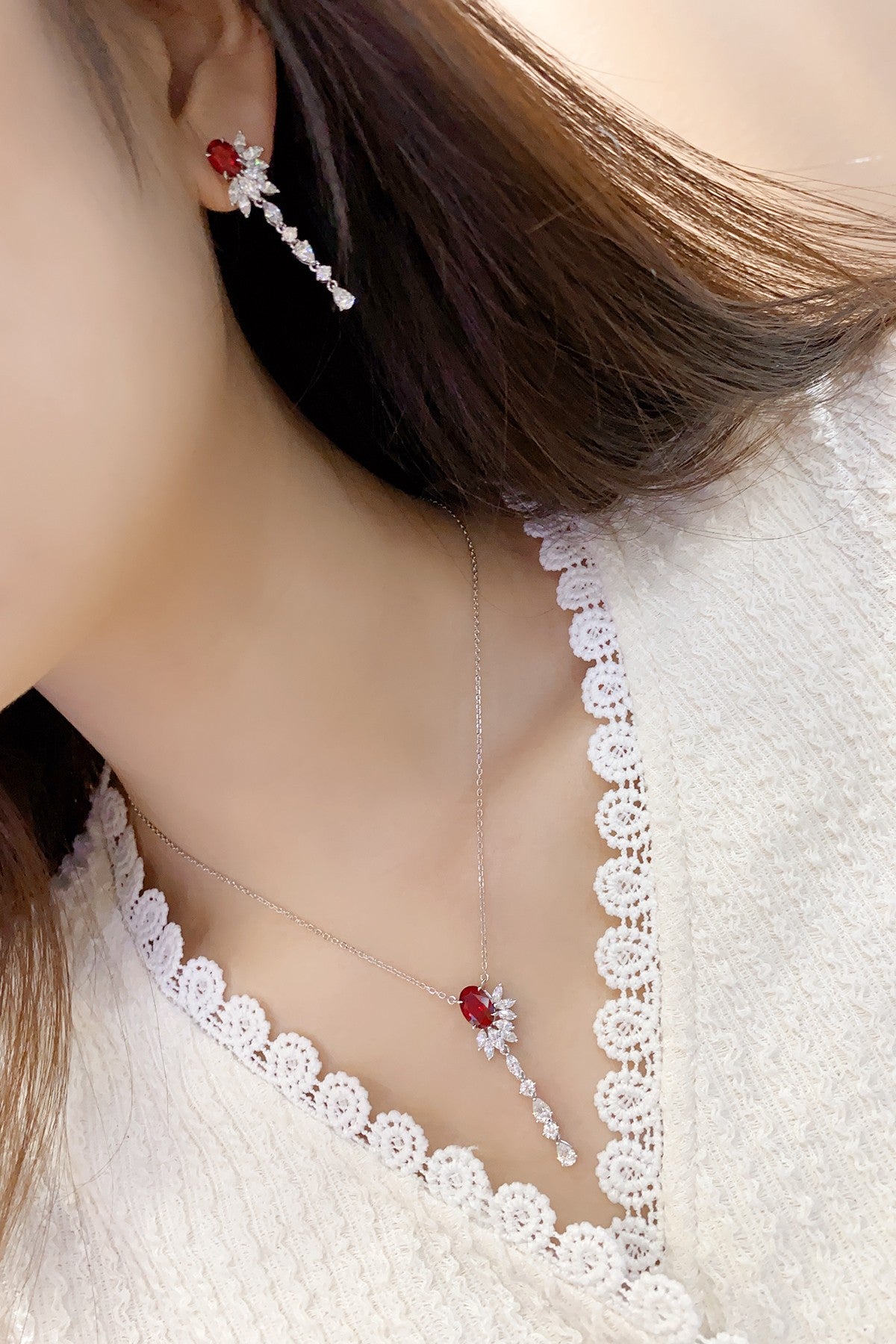 Pirmiana New S925 Silver 2.22ct Lad Grown Ruby Necklace High Fine Jewelry for Women Party Gift