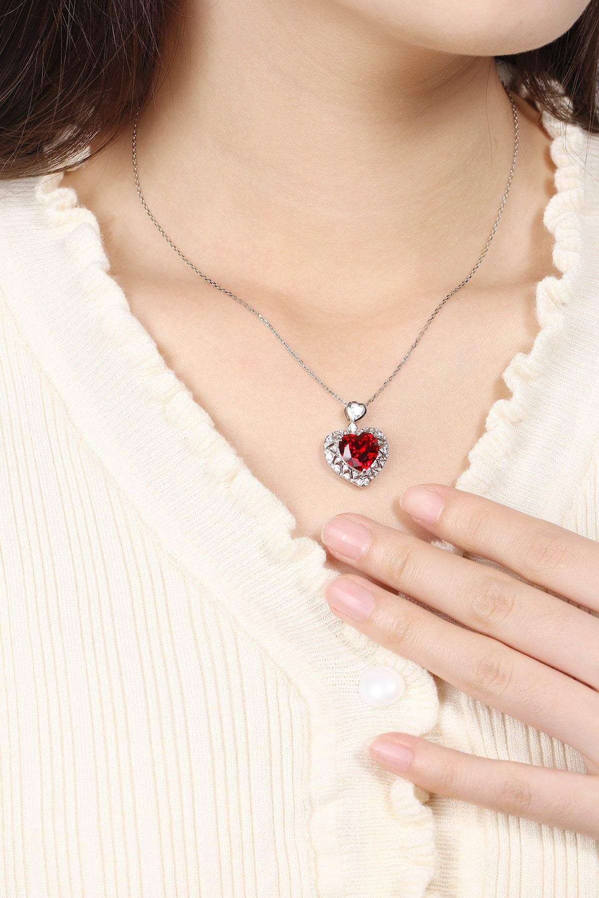 Pirmiana New S925 Silver 7.03ct Lad Grown Ruby Necklace High Fine Jewelry for Women Party Gift