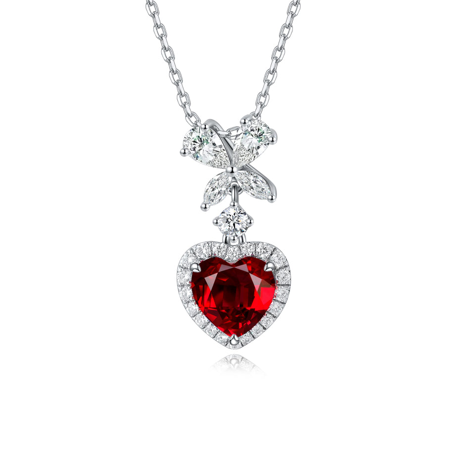 Pirmiana New S925 Silver 2.63ct Lad Grown Ruby Necklace High Fine Jewelry for Women Party Gift