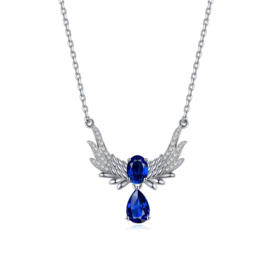 Pirmiana 2024 New Fashion S925 Silver Necklace 1.37ct Lab Grown Sapphire Pendants Necklace Jewelry For Wedding Party Gift