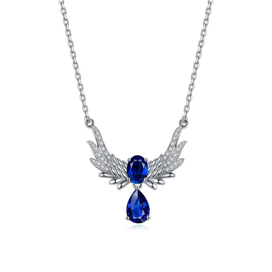 Pirmiana 2024 New Fashion S925 Silver Necklace 1.37ct Lab Grown Sapphire Pendants Necklace Jewelry For Wedding Party Gift
