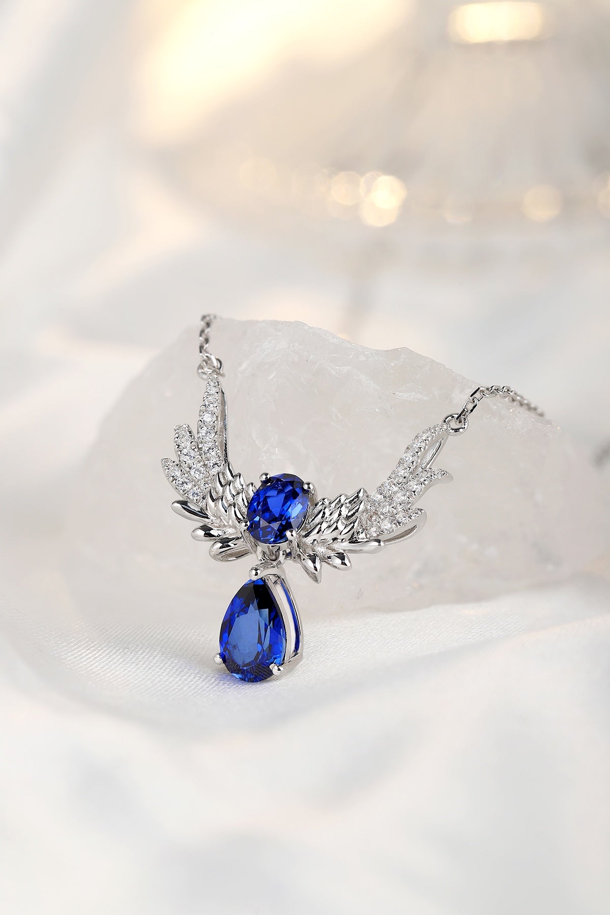 Pirmiana 2024 New Fashion S925 Silver Necklace 1.37ct Lab Grown Sapphire Pendants Necklace Jewelry For Wedding Party Gift