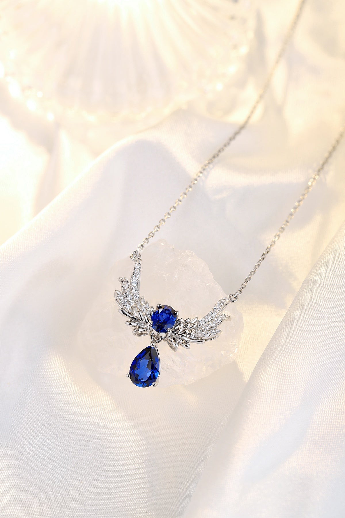Pirmiana 2024 New Fashion S925 Silver Necklace 1.37ct Lab Grown Sapphire Pendants Necklace Jewelry For Wedding Party Gift