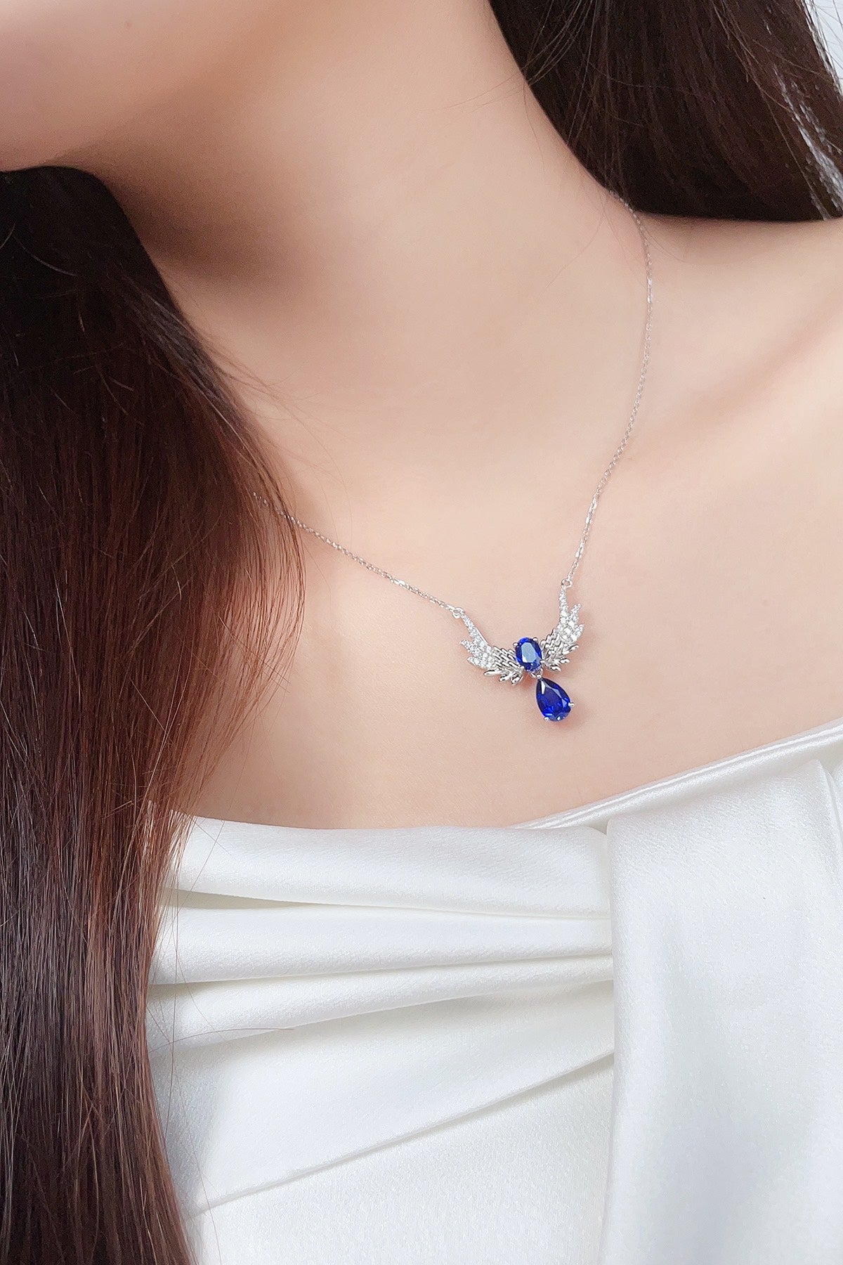 Pirmiana 2024 New Fashion S925 Silver Necklace 1.37ct Lab Grown Sapphire Pendants Necklace Jewelry For Wedding Party Gift