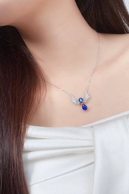 Pirmiana 2024 New Fashion S925 Silver Necklace 1.37ct Lab Grown Sapphire Pendants Necklace Jewelry For Wedding Party Gift