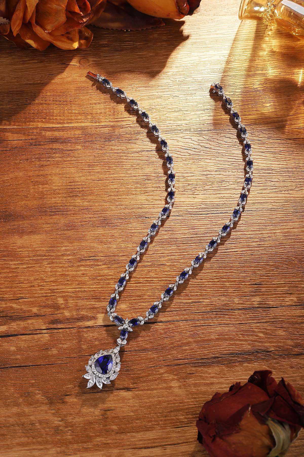 Pirmiana 2024 New Fashion S925 Silver Necklace 24.36ct Lab Grown Sapphire Pendants Necklace Jewelry For Wedding Party Gift