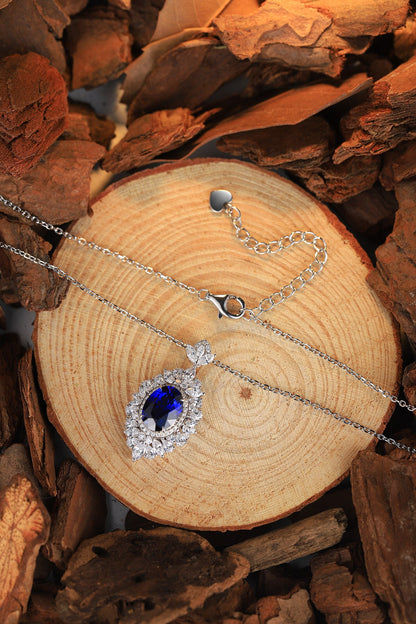 Pirmiana 2024 New Fashion S925 Silver Necklace 3.59ct Lab Grown Sapphire Pendants Necklace Jewelry For Wedding Party Gift