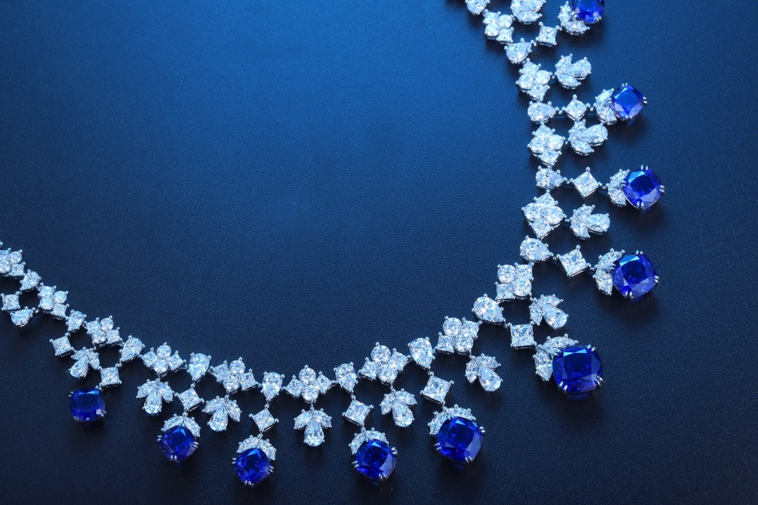 Pirmiana 2024 New Fashion S925 Silver Necklace 32.04ct Lab Grown Sapphire Pendants Necklace Jewelry For Wedding Party Gift