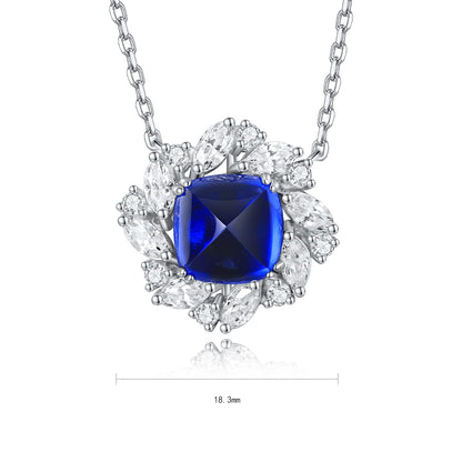 Pirmiana 2024 New Fashion S925 Silver Necklace 5.29ct Lab Grown Sapphire Pendants Necklace Jewelry For Wedding Party Gift