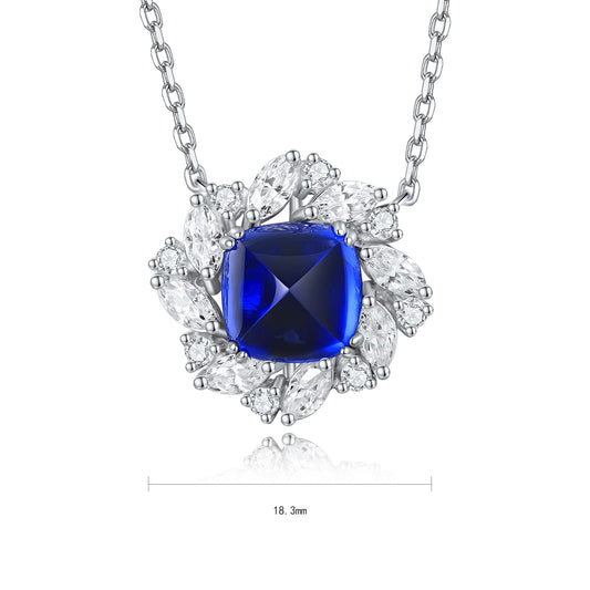Pirmiana 2024 New Fashion S925 Silver Necklace 5.29ct Lab Grown Sapphire Pendants Necklace Jewelry For Wedding Party Gift