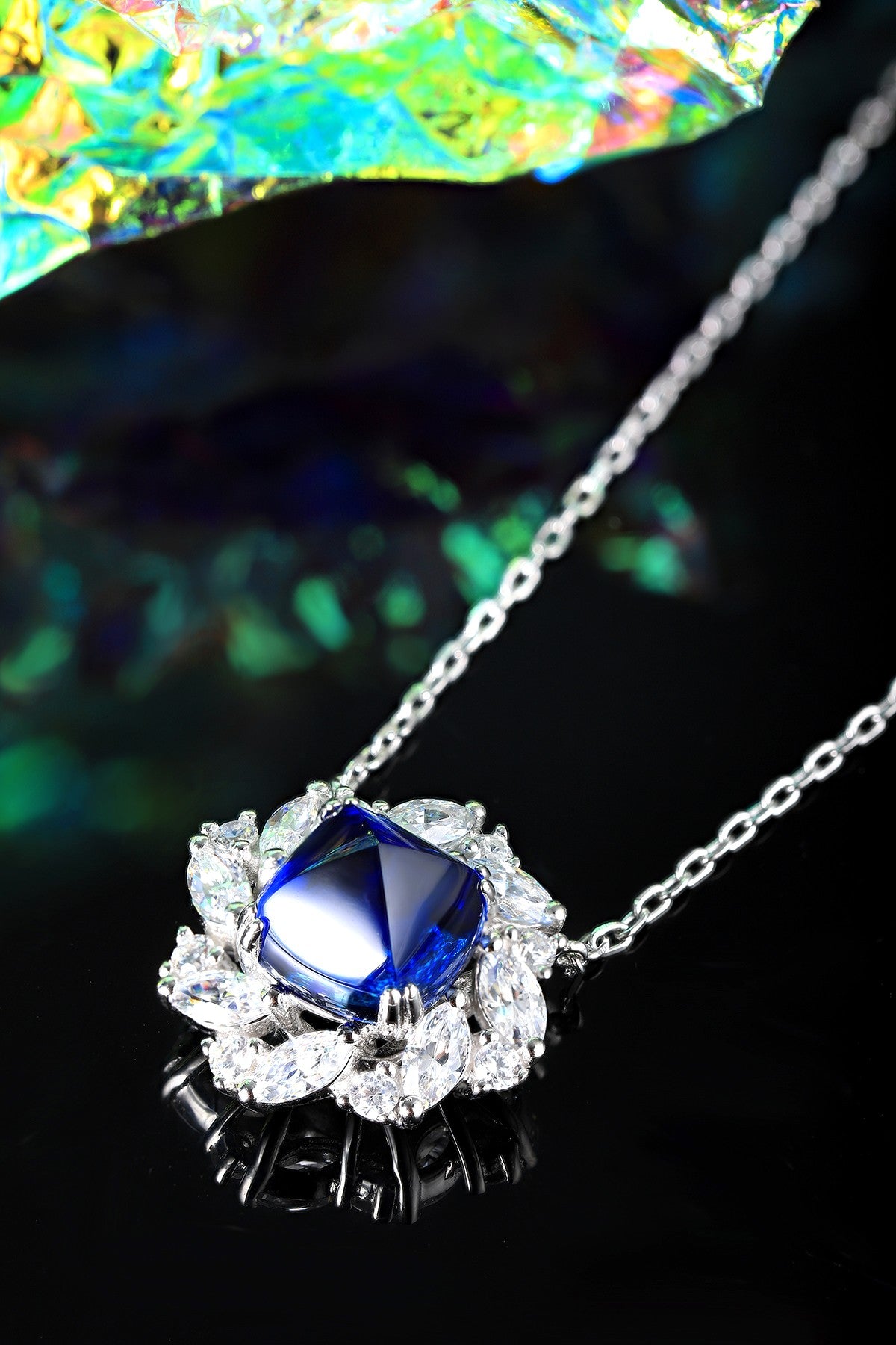 Pirmiana 2024 New Fashion S925 Silver Necklace 5.29ct Lab Grown Sapphire Pendants Necklace Jewelry For Wedding Party Gift