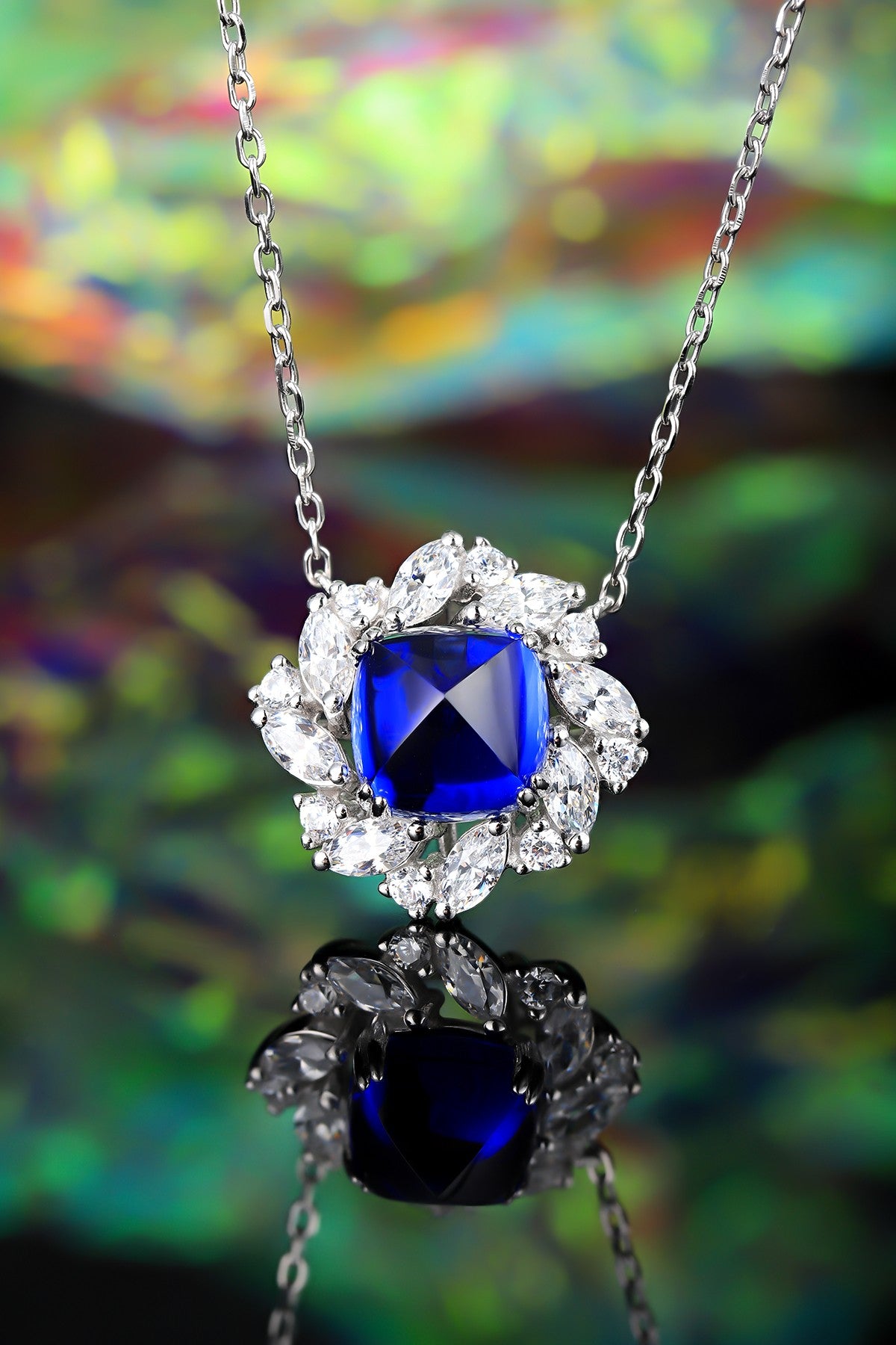 Pirmiana 2024 New Fashion S925 Silver Necklace 5.29ct Lab Grown Sapphire Pendants Necklace Jewelry For Wedding Party Gift