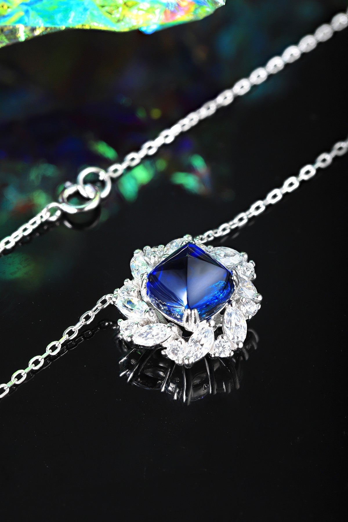 Pirmiana 2024 New Fashion S925 Silver Necklace 5.29ct Lab Grown Sapphire Pendants Necklace Jewelry For Wedding Party Gift
