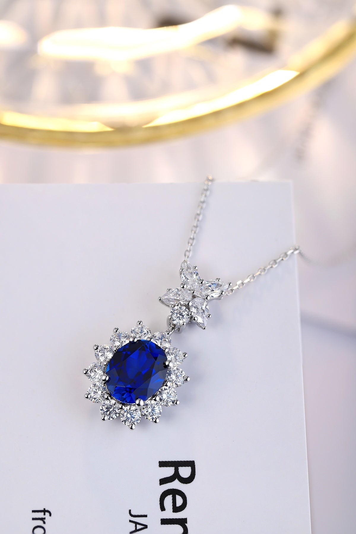 Pirmiana 2024 New Fashion S925 Silver Necklace 5.11ct Lab Grown Sapphire Pendants Necklace Jewelry For Wedding Party Gift