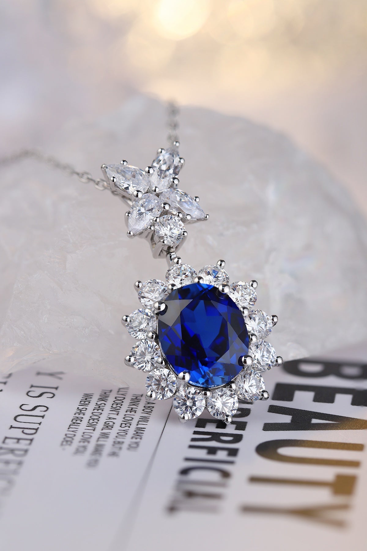 Pirmiana 2024 New Fashion S925 Silver Necklace 5.11ct Lab Grown Sapphire Pendants Necklace Jewelry For Wedding Party Gift