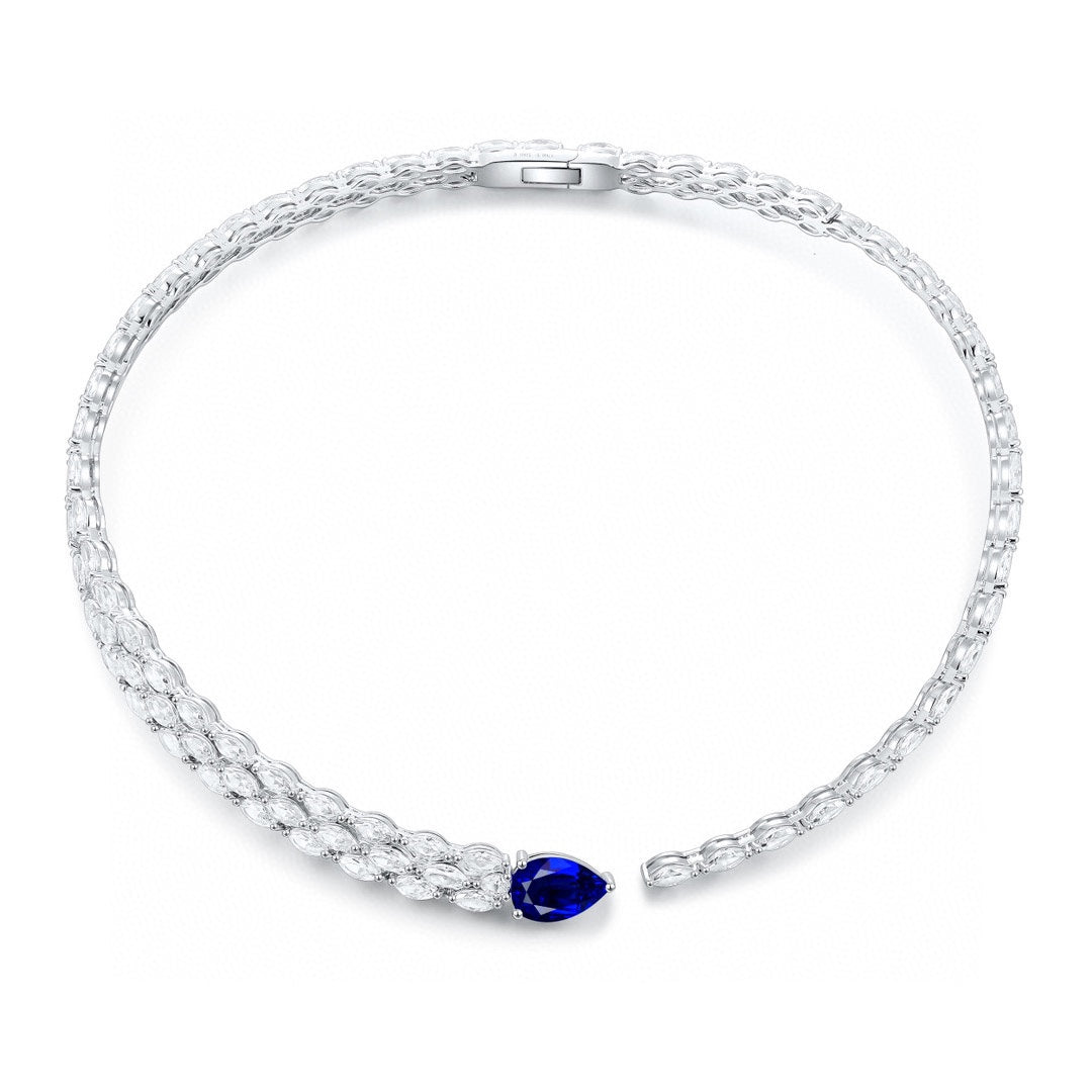 Pirmiana 2024 New Fashion S925 Silver Necklace 4.7ct Lab Grown Sapphire Pendants Necklace Jewelry For Wedding Party Gift