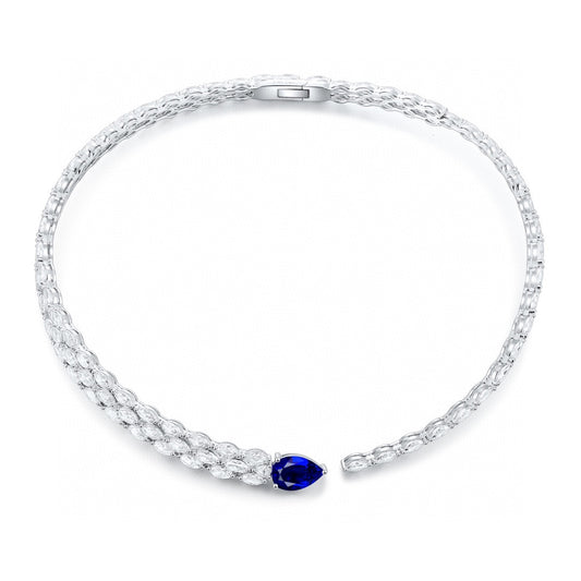 Pirmiana 2024 New Fashion S925 Silver Necklace 4.7ct Lab Grown Sapphire Pendants Necklace Jewelry For Wedding Party Gift