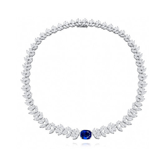 Sapphire Pendants Necklace JewPirmiana 2024 New Fashion S925 Silver Necklace 14.42ct Lab Grownelry For Wedding Party Gift