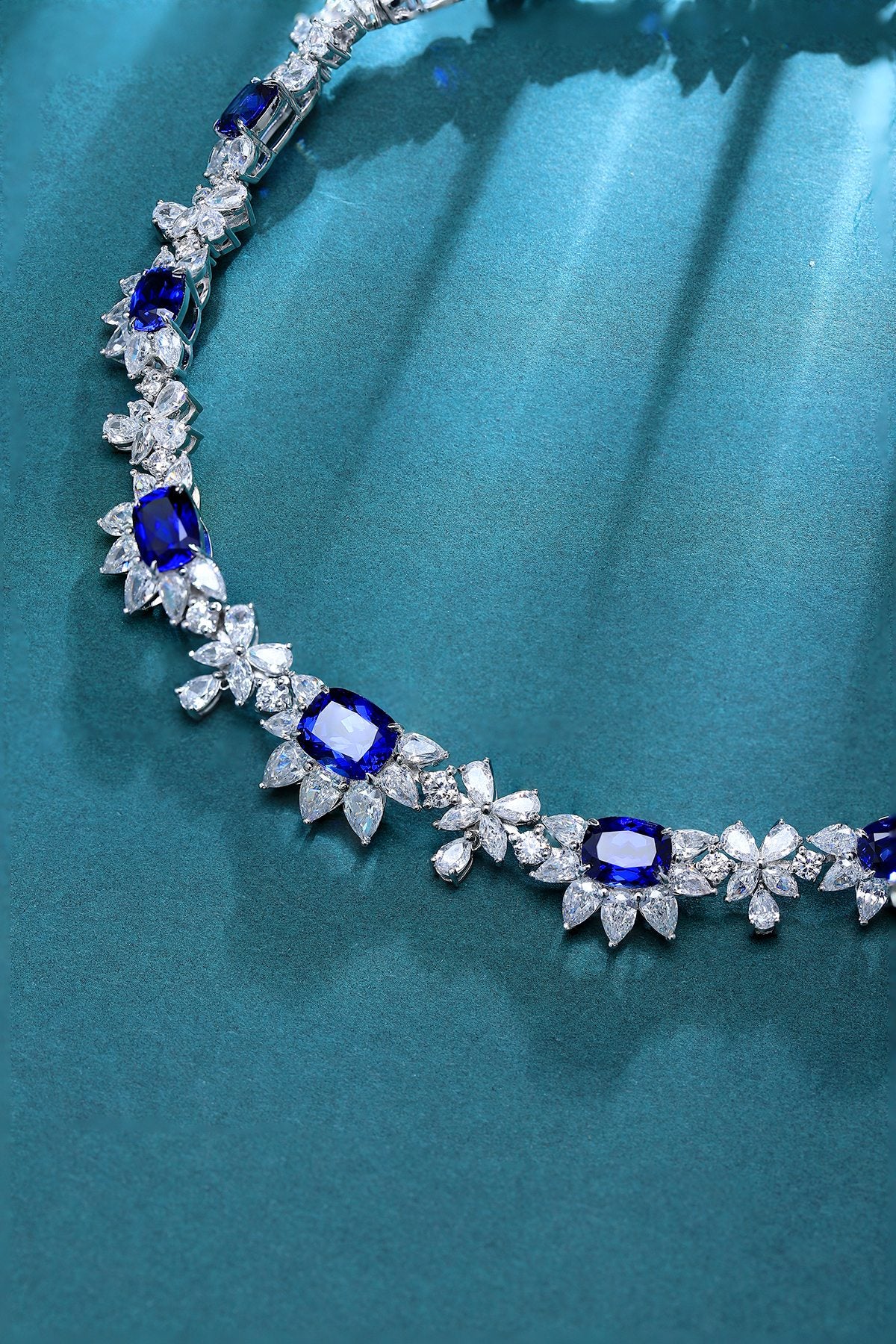 Pirmiana 2024 New Fashion S925 Silver Necklace 27.97ct Lab Grown Sapphire Pendants Necklace Jewelry For Wedding Party Gift