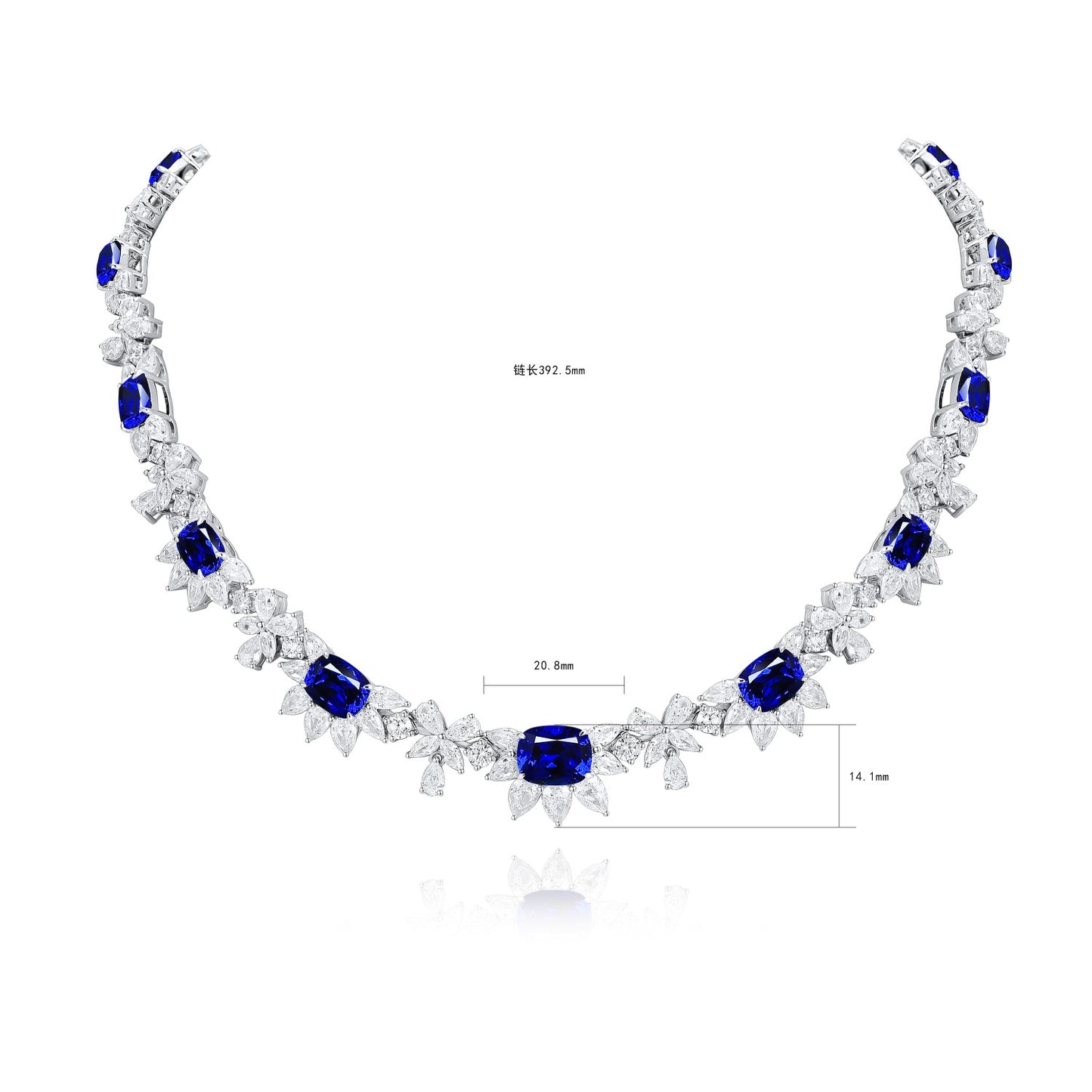 Pirmiana 2024 New Fashion S925 Silver Necklace 27.97ct Lab Grown Sapphire Pendants Necklace Jewelry For Wedding Party Gift