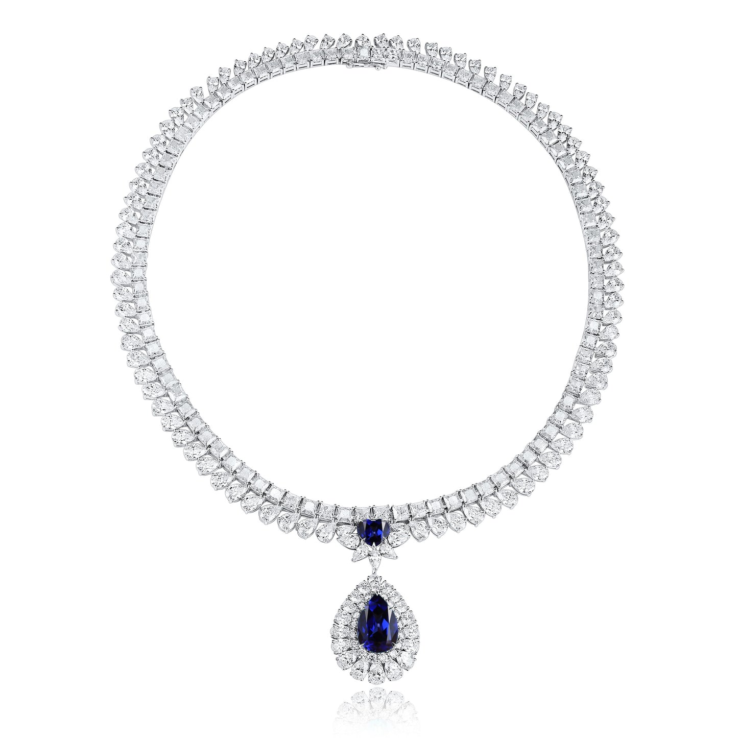 Pirmiana 2024 New Fashion S925 Silver Necklace 11.05ct Lab Grown Sapphire Pendants Necklace Jewelry For Wedding Party Gift