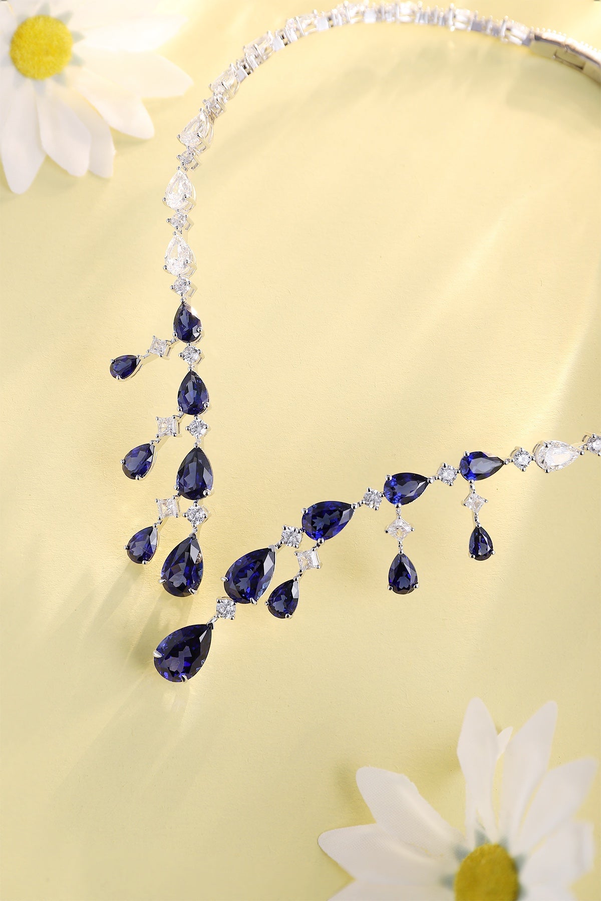 Pirmiana 2024 New Fashion S925 Silver Necklace 34.21ct Lab Grown Sapphire Pendants Necklace Jewelry For Wedding Party Gift