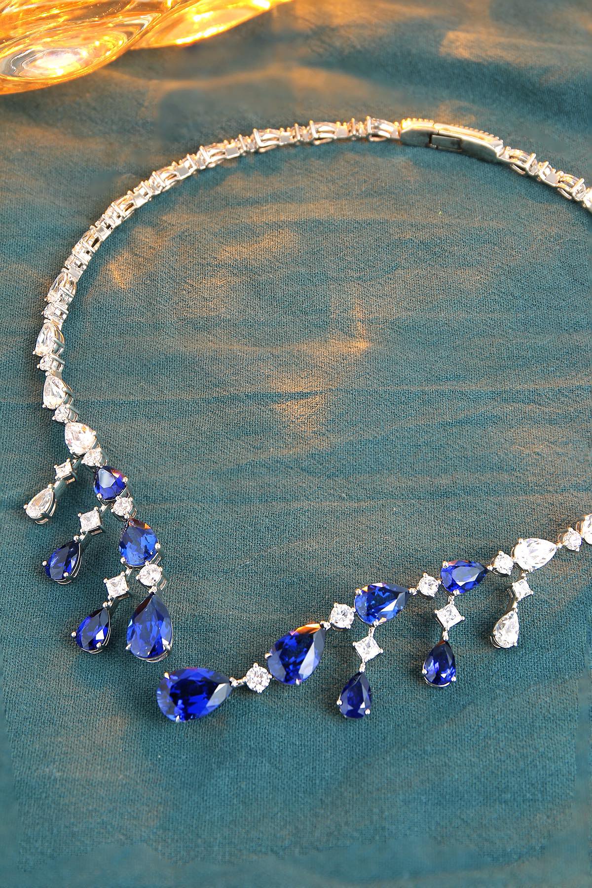 Pirmiana 2024 New Fashion S925 Silver Necklace 28.08ct Lab Grown Sapphire Pendants Necklace Jewelry For Wedding Party Gift
