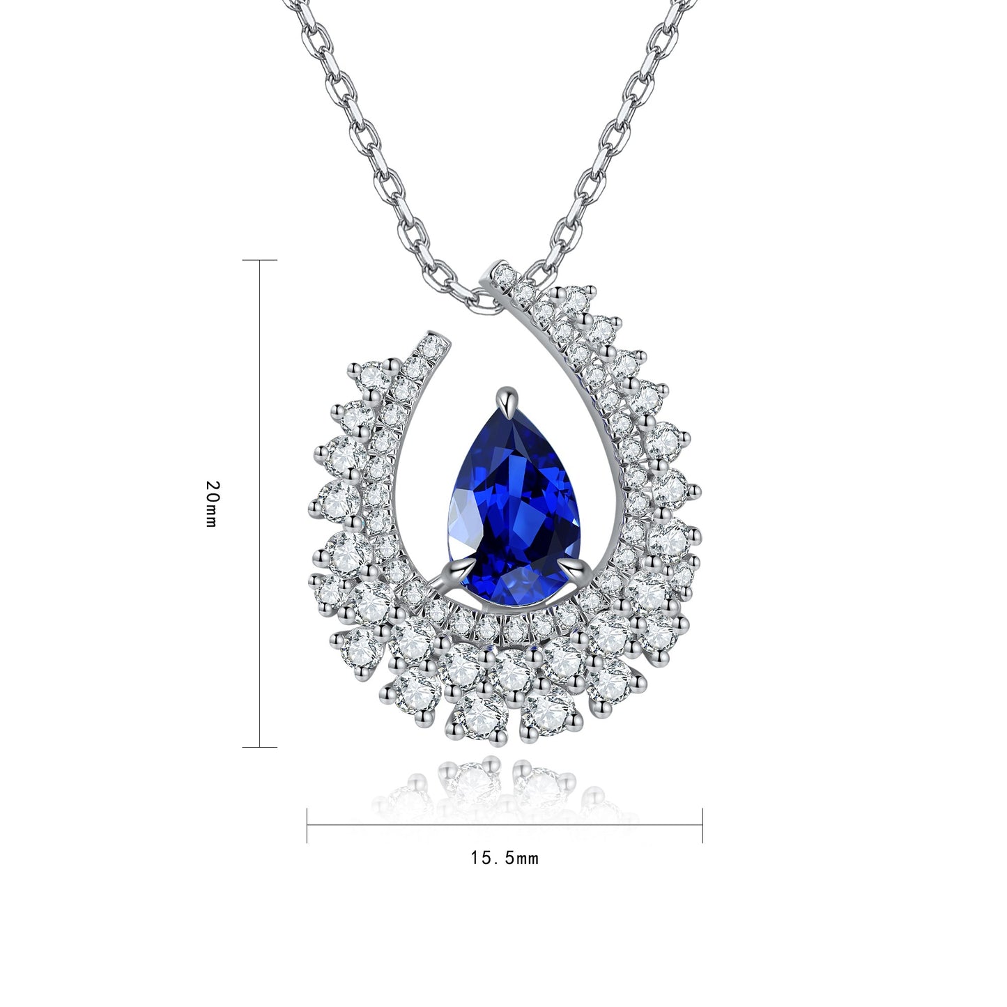 Pirmiana 2024 New Fashion S925 Silver Necklace 2.75ct Lab Grown Sapphire Pendants Necklace Jewelry For Wedding Party Gift
