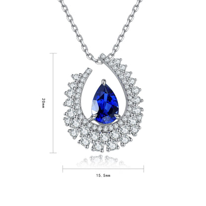 Pirmiana 2024 New Fashion S925 Silver Necklace 2.75ct Lab Grown Sapphire Pendants Necklace Jewelry For Wedding Party Gift