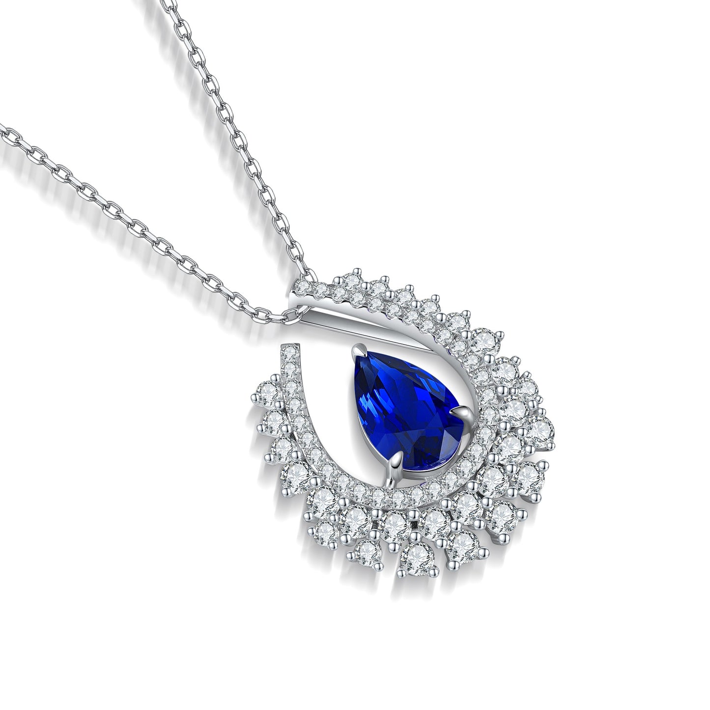 Pirmiana 2024 New Fashion S925 Silver Necklace 2.75ct Lab Grown Sapphire Pendants Necklace Jewelry For Wedding Party Gift