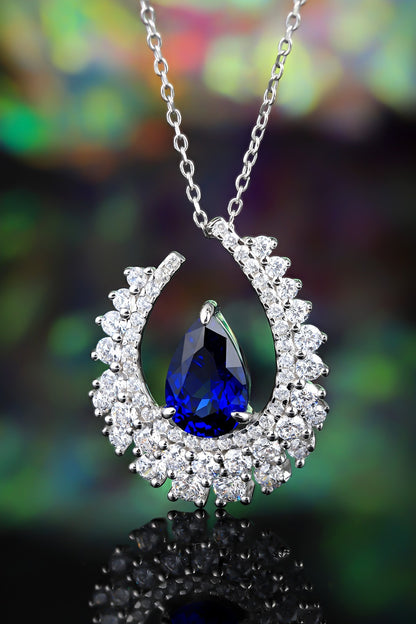 Pirmiana 2024 New Fashion S925 Silver Necklace 2.75ct Lab Grown Sapphire Pendants Necklace Jewelry For Wedding Party Gift