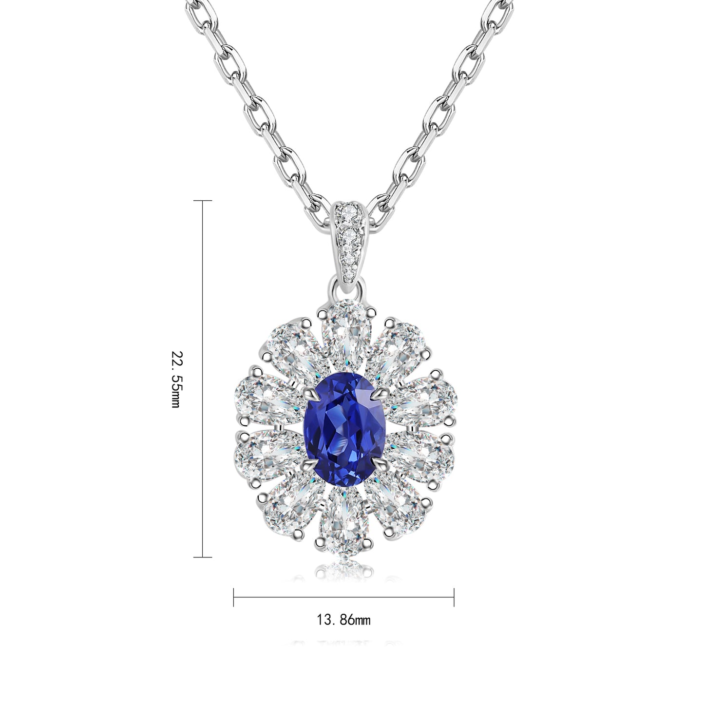 Pirmiana 2024 New Fashion S925 Silver Necklace 1.04ct Lab Grown Sapphire Pendants Necklace Jewelry For Wedding Party Gift