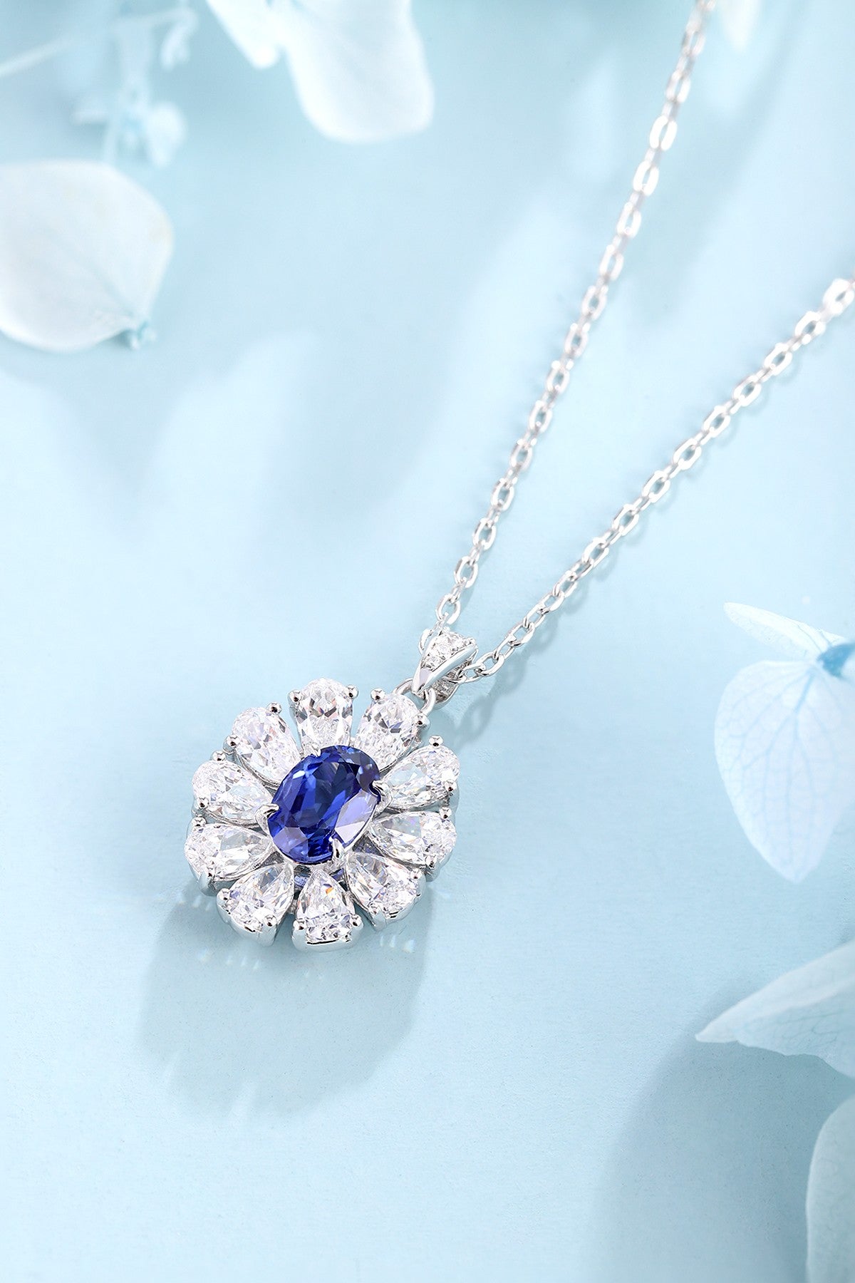Pirmiana 2024 New Fashion S925 Silver Necklace 1.04ct Lab Grown Sapphire Pendants Necklace Jewelry For Wedding Party Gift