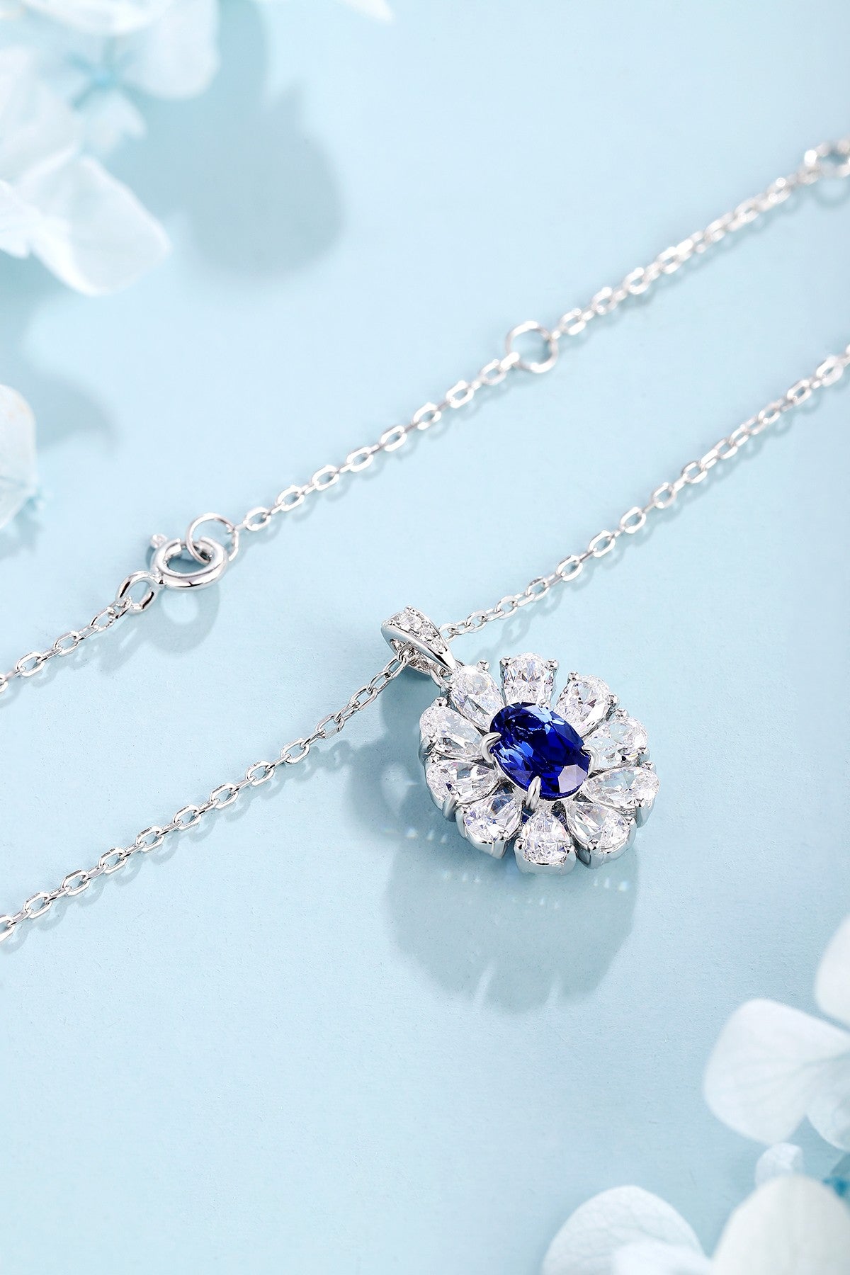 Pirmiana 2024 New Fashion S925 Silver Necklace 1.04ct Lab Grown Sapphire Pendants Necklace Jewelry For Wedding Party Gift
