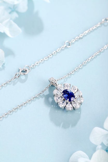 Pirmiana 2024 New Fashion S925 Silver Necklace 1.04ct Lab Grown Sapphire Pendants Necklace Jewelry For Wedding Party Gift
