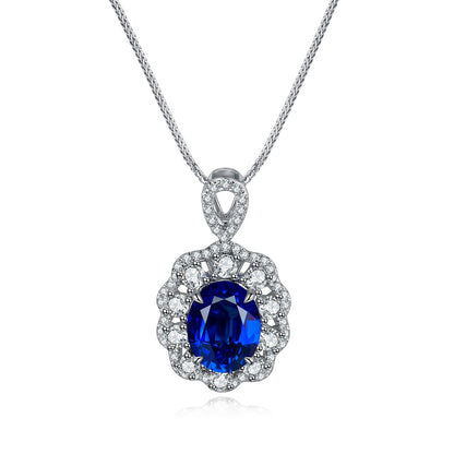 Pirmiana 2024 New Fashion S925 Silver Necklace 2.65ct Lab Grown Sapphire Pendants Necklace Jewelry For Wedding Party Gift