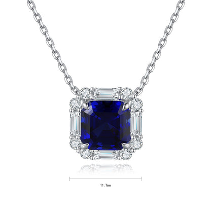 Pirmiana 2024 New Fashion S925 Silver Necklace 3.4ct Lab Grown Sapphire Pendants Necklace Jewelry For Wedding Party Gift