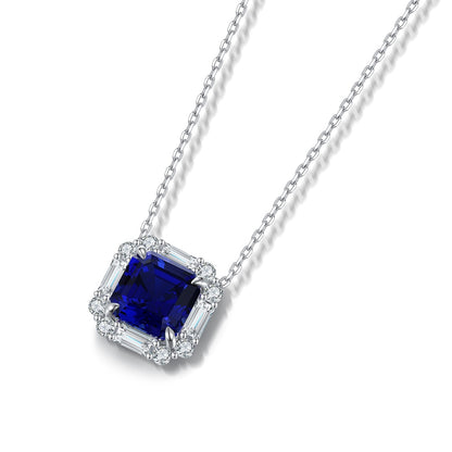 Pirmiana 2024 New Fashion S925 Silver Necklace 3.4ct Lab Grown Sapphire Pendants Necklace Jewelry For Wedding Party Gift